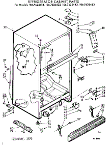 Cabinet Parts parts for Kenmore Refrigerator 106.7625463 (1067625463, 106 7625463) from AppliancePartsPros.com