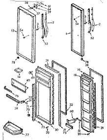 Door Parts parts for Kenmore Refrigerator 106.7630513 (1067630513, 106 7630513) from AppliancePartsPros.com