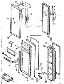 Door parts for Kenmore Refrigerator 106.7630541 (1067630541, 106 7630541) from AppliancePartsPros.com