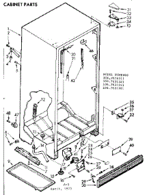 Cabinet Parts parts for Kenmore Refrigerator 106.7631311 (1067631311, 106 7631311) from AppliancePartsPros.com