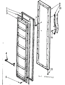 Freezer Door Parts parts for Kenmore Refrigerator 106.7631311 (1067631311, 106 7631311) from AppliancePartsPros.com