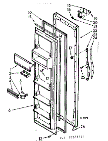 Door Parts parts for Kenmore Refrigerator 106.7631311 (1067631311, 106 7631311) from AppliancePartsPros.com