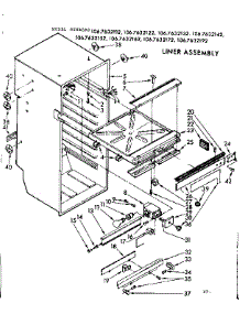 Liner Assembly parts for Kenmore Refrigerator 106.7632142 (1067632142, 106 7632142) from AppliancePartsPros.com