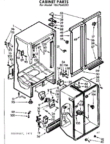 Cabinet Parts parts for Kenmore Refrigerator 106.7640210 (1067640210, 106 7640210) from AppliancePartsPros.com
