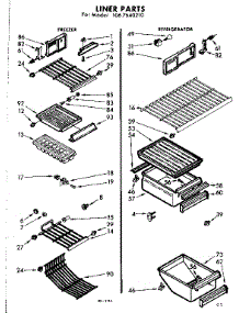 Liner Parts parts for Kenmore Refrigerator 106.7640210 (1067640210, 106 7640210) from AppliancePartsPros.com