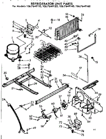 Unit Parts parts for Kenmore Refrigerator 106.7649160 (1067649160, 106 7649160) from AppliancePartsPros.com