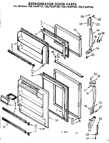 Door Parts parts for Kenmore Refrigerator 106.7649160 (1067649160, 106 7649160) from AppliancePartsPros.com