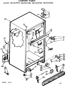 Cabinet Parts parts for Kenmore Refrigerator 106.7649910 (1067649910, 106 7649910) from AppliancePartsPros.com