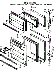 Door Parts parts for Kenmore Refrigerator 106.7649910 (1067649910, 106 7649910) from AppliancePartsPros.com
