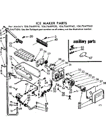Icemaker Parts parts for Kenmore Refrigerator 106.7649910 (1067649910, 106 7649910) from AppliancePartsPros.com