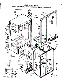 Cabinet Parts parts for Kenmore Refrigerator 106.7650562 (1067650562, 106 7650562) from AppliancePartsPros.com