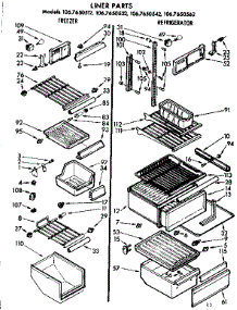 Liner Parts parts for Kenmore Refrigerator 106.7650562 (1067650562, 106 7650562) from AppliancePartsPros.com