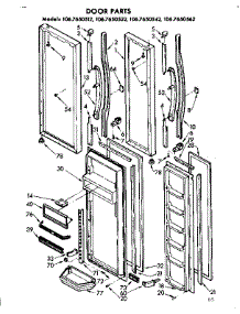 Door Parts parts for Kenmore Refrigerator 106.7650562 (1067650562, 106 7650562) from AppliancePartsPros.com