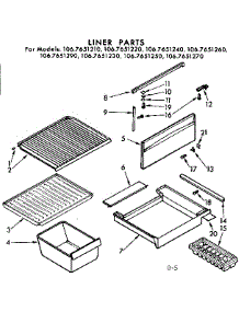 Liner Parts parts for Kenmore Refrigerator 106.7651290 (1067651290, 106 7651290) from AppliancePartsPros.com