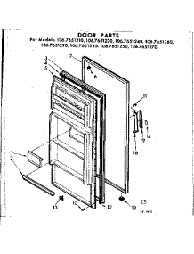 Door Parts parts for Kenmore Refrigerator 106.7651290 (1067651290, 106 7651290) from AppliancePartsPros.com