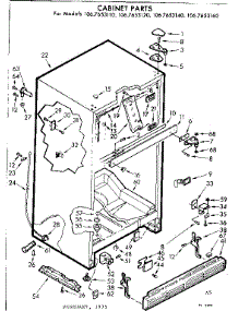 Cabinet Parts parts for Kenmore Refrigerator 106.7653110 (1067653110, 106 7653110) from AppliancePartsPros.com