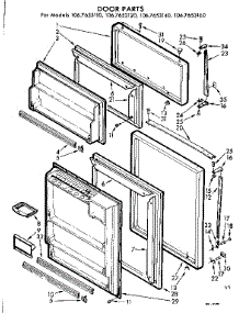 Door Parts parts for Kenmore Refrigerator 106.7653140 (1067653140, 106 7653140) from AppliancePartsPros.com