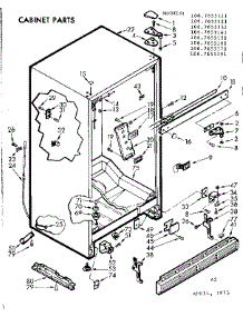 Cabinet Parts parts for Kenmore Refrigerator 106.7655141 (1067655141, 106 7655141) from AppliancePartsPros.com