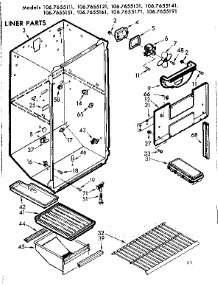 Liner Parts parts for Kenmore Refrigerator 106.7655141 (1067655141, 106 7655141) from AppliancePartsPros.com