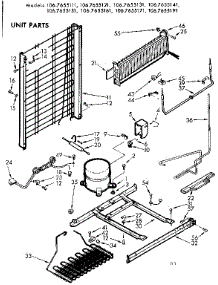 Unit Parts parts for Kenmore Refrigerator 106.7655141 (1067655141, 106 7655141) from AppliancePartsPros.com