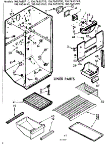 Liner Parts parts for Kenmore Refrigerator 106.7655730 (1067655730, 106 7655730) from AppliancePartsPros.com