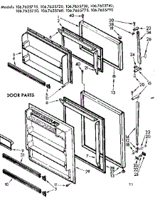 Door Parts parts for Kenmore Refrigerator 106.7655730 (1067655730, 106 7655730) from AppliancePartsPros.com