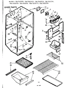 Liner Parts parts for Kenmore Refrigerator 106.7655771 (1067655771, 106 7655771) from AppliancePartsPros.com