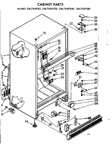 Cabinet Parts parts for Kenmore Refrigerator 106.7659520 (1067659520, 106 7659520) from AppliancePartsPros.com