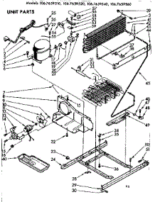 Unit Parts parts for Kenmore Refrigerator 106.7659520 (1067659520, 106 7659520) from AppliancePartsPros.com