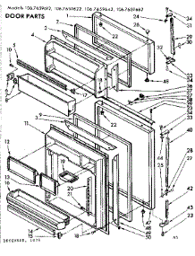 Door Parts parts for Kenmore Refrigerator 106.7659612 (1067659612, 106 7659612) from AppliancePartsPros.com