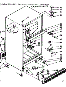 Cabinet Parts parts for Kenmore Refrigerator 106.7659612 (1067659612, 106 7659612) from AppliancePartsPros.com