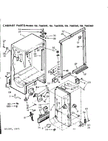Cabinet Parts parts for Kenmore Refrigerator 106.7660360 (1067660360, 106 7660360) from AppliancePartsPros.com