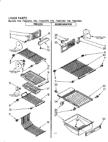 Liner Parts parts for Kenmore Refrigerator 106.7660360 (1067660360, 106 7660360) from AppliancePartsPros.com