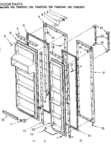 Door Parts parts for Kenmore Refrigerator 106.7660360 (1067660360, 106 7660360) from AppliancePartsPros.com