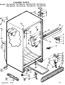 Cabinet Parts parts for Kenmore Refrigerator 106.7665162 (1067665162, 106 7665162) from AppliancePartsPros.com