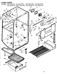 Liner Parts parts for Kenmore Refrigerator 106.7665790 (1067665790, 106 7665790) from AppliancePartsPros.com