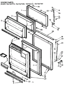 Door Parts parts for Kenmore Refrigerator 106.7667220 (1067667220, 106 7667220) from AppliancePartsPros.com