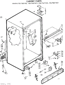 Cabinet Parts parts for Kenmore Refrigerator 106.7667442 (1067667442, 106 7667442) from AppliancePartsPros.com