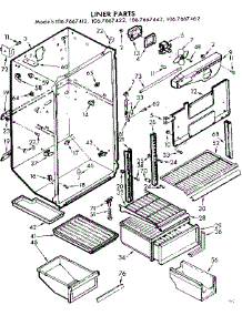 Liner Parts parts for Kenmore Refrigerator 106.7667442 (1067667442, 106 7667442) from AppliancePartsPros.com