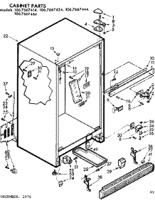 Cabinet Parts parts for Kenmore Refrigerator 106.7667444 (1067667444, 106 7667444) from AppliancePartsPros.com