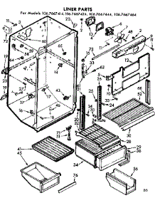 Liner Parts parts for Kenmore Refrigerator 106.7667444 (1067667444, 106 7667444) from AppliancePartsPros.com