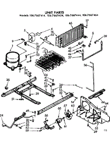 Unit Parts parts for Kenmore Refrigerator 106.7667444 (1067667444, 106 7667444) from AppliancePartsPros.com