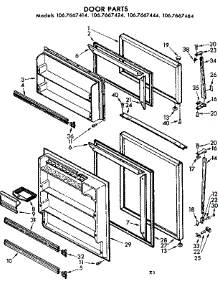 Door Parts parts for Kenmore Refrigerator 106.7667444 (1067667444, 106 7667444) from AppliancePartsPros.com
