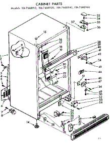 Cabinet Parts parts for Kenmore Refrigerator 106.7668910 (1067668910, 106 7668910) from AppliancePartsPros.com