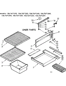 Liner Parts parts for Kenmore Refrigerator 106.7671220 (1067671220, 106 7671220) from AppliancePartsPros.com