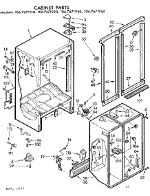 Cabinet Parts parts for Kenmore Refrigerator 106.7671960 (1067671960, 106 7671960) from AppliancePartsPros.com