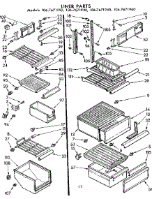 Liner Parts parts for Kenmore Refrigerator 106.7671960 (1067671960, 106 7671960) from AppliancePartsPros.com