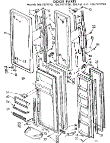 Door Parts parts for Kenmore Refrigerator 106.7671960 (1067671960, 106 7671960) from AppliancePartsPros.com