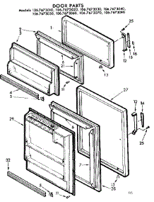 Door Parts parts for Kenmore Refrigerator 106.7673020 (1067673020, 106 7673020) from AppliancePartsPros.com