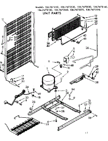 Unit Parts parts for Kenmore Refrigerator 106.7673170 (1067673170, 106 7673170) from AppliancePartsPros.com